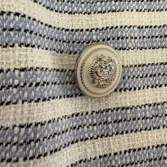 J Jill Modern Spectator Stripe Double Breasted Blazer Jacket Women XL Nautical - Picture 11 of 12